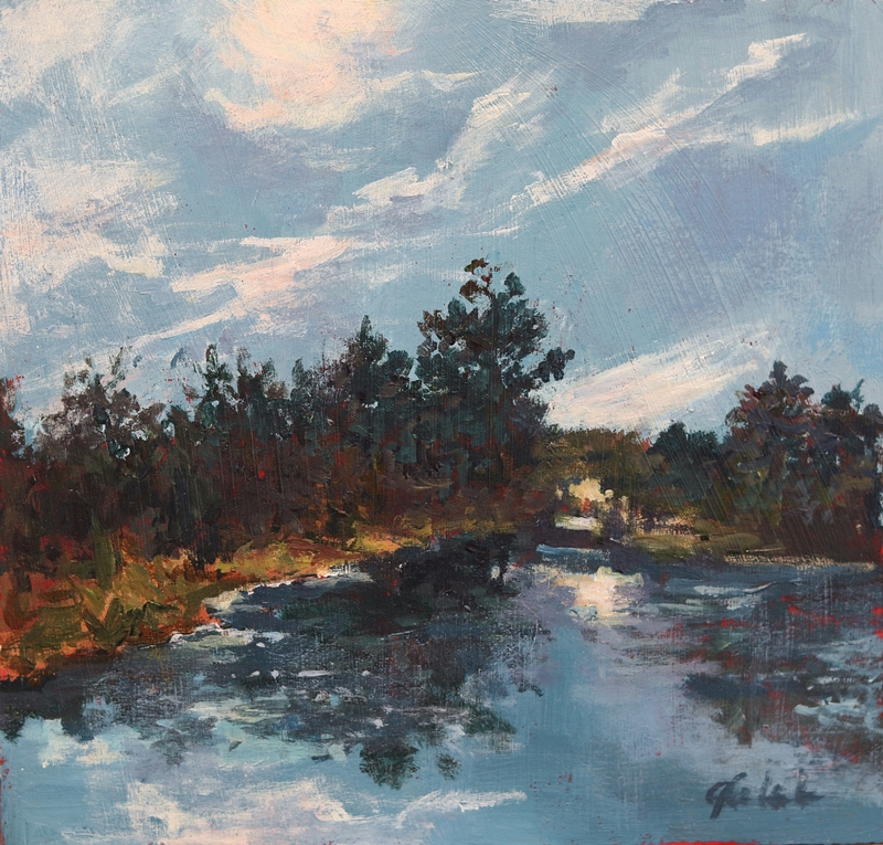 Evening on the Lake oil by Jeannie Celata