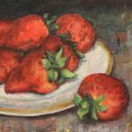 Strawberries III casein by Jeannie Celata