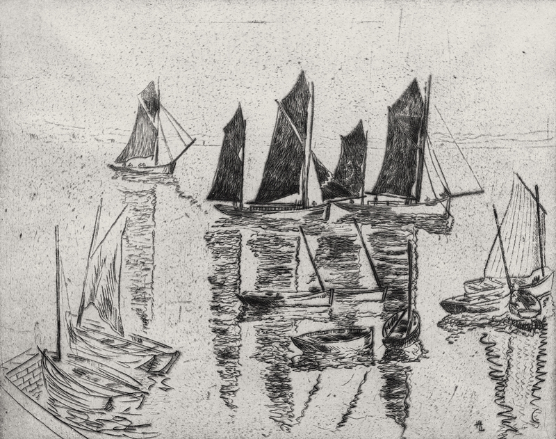 Boats in Brittany 1928 by Hayley Lever