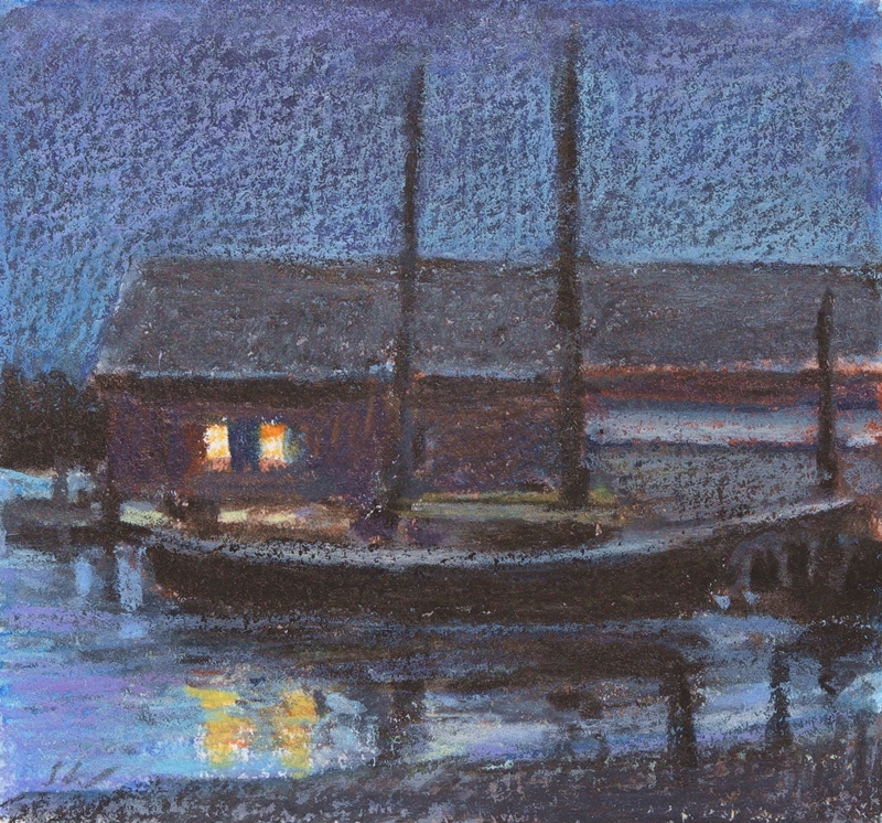 Dock at Night by Sandy Wadlington
