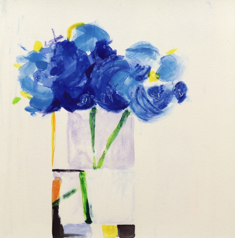 Cobalt Pansies I by Betty Ball