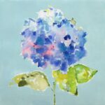 Hydrangea on Aqua by Jane Cooper
