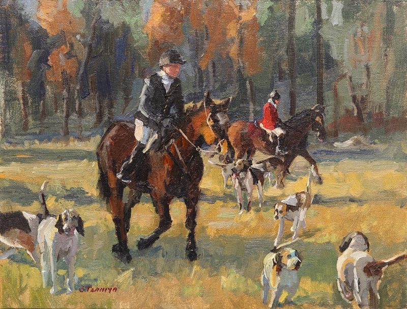 Gathering the Hounds, Charlescote Farm by Susan Termyn