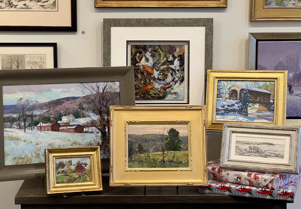 Beautiful art for holiday giving at Page Waterman Gallery and Framing in Natick, MA.