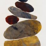Zen rock pile cairn monotype
