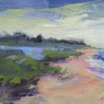 loose shoreline plein air painting of New England