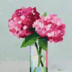 colorful pink floral oil painting