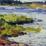 small seascape plein air oil painting