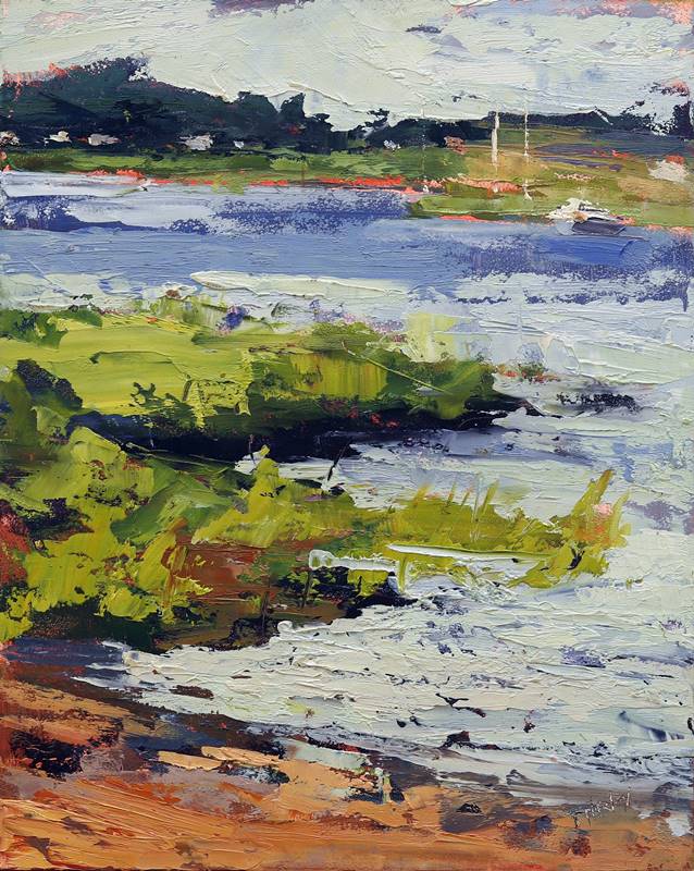 small seascape plein air oil painting