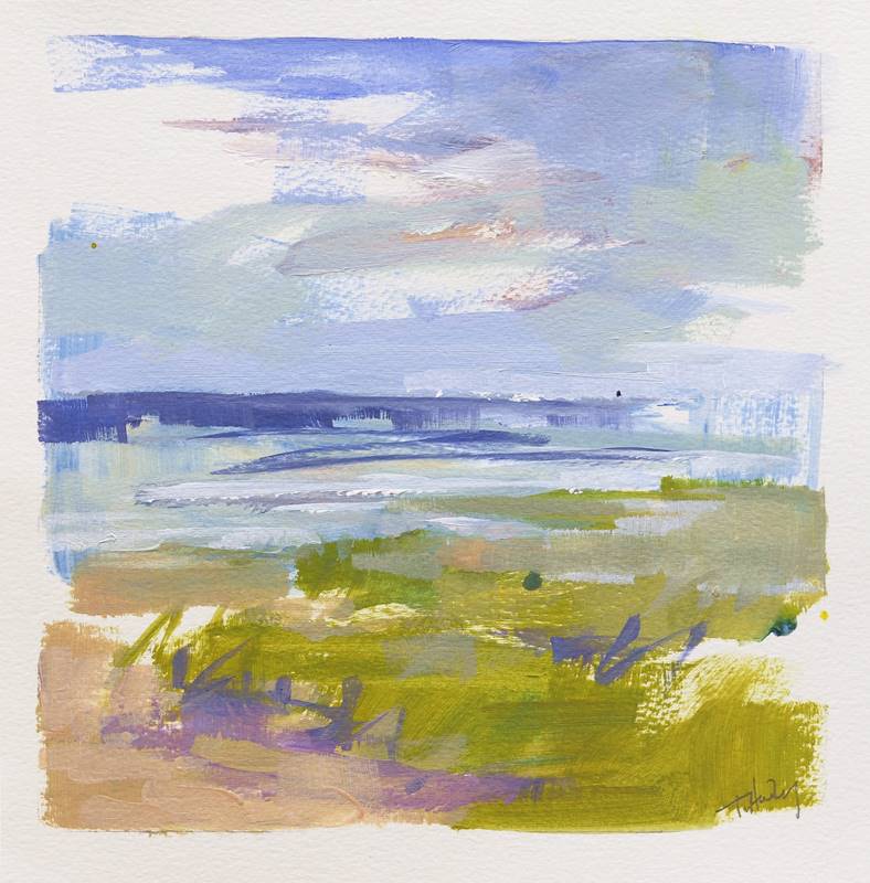 loose and bright painting of shoreline
