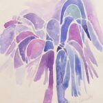 small vibrant purple floral watercolor painting