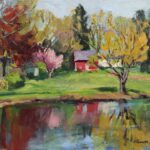 oil painting of Spring at Elm Bank in Wellesley