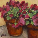small colorful floral painting of pansies