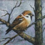 cute sparrow bird painting