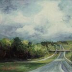 small highway street scene painting