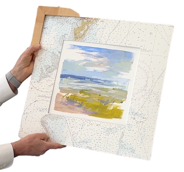 Creative Coastal Framing Ideas Using a Nautical Chart by Page Waterman Gallery & Framing in Natick, MA.