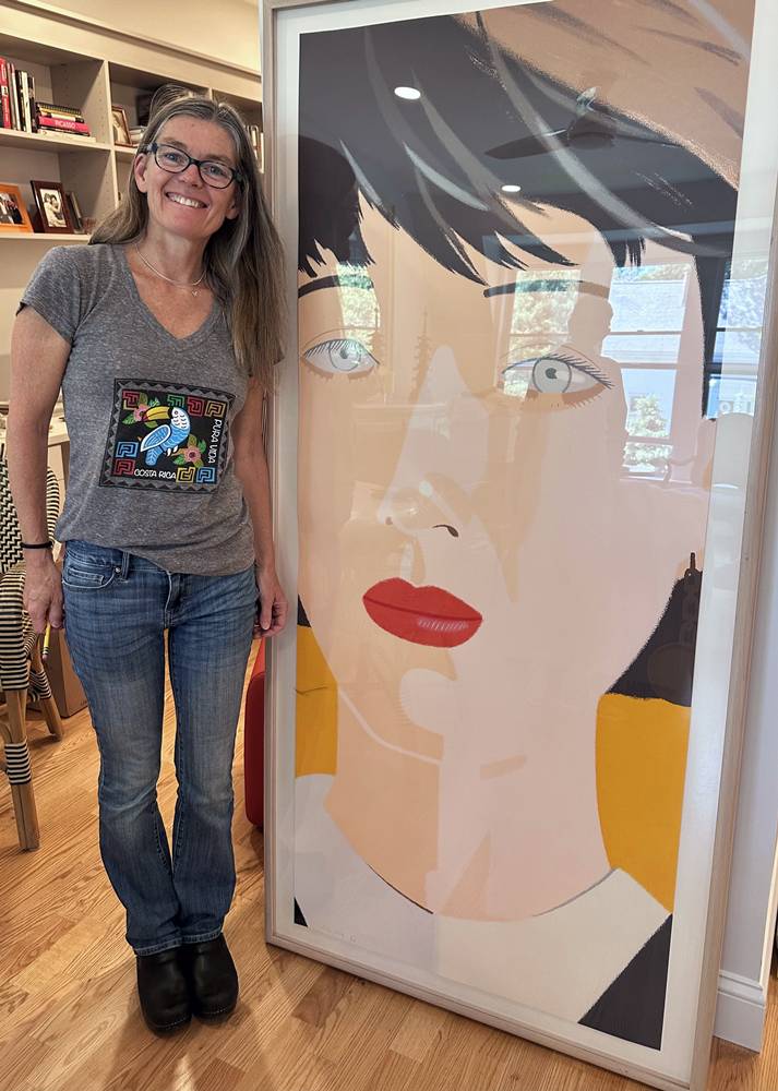 Installing Alex Katz serigraph