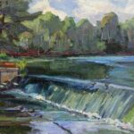 oil painting of the South Natick Falls