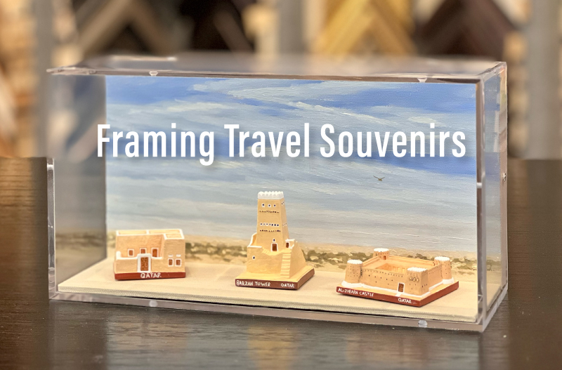 Framing Travel Souvenirs at Page Waterman Gallery & Framing, Natick, MA.