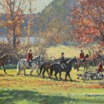 oil painting of fox hunting in Autumn