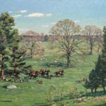 oil painting of fox hunt at Appleton Farm