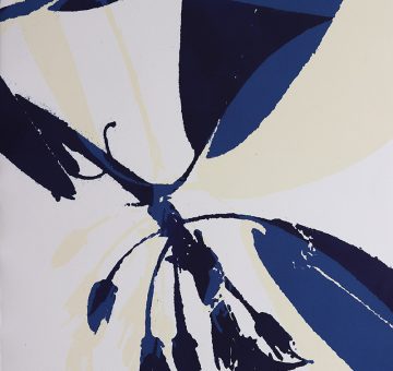 blue floral rhododendron monotype