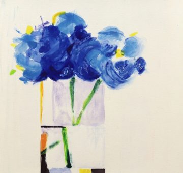 Cobalt Pansies I by Betty Ball