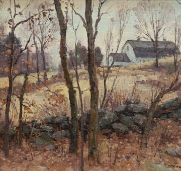 New England farm oil painting by Bernard Corey