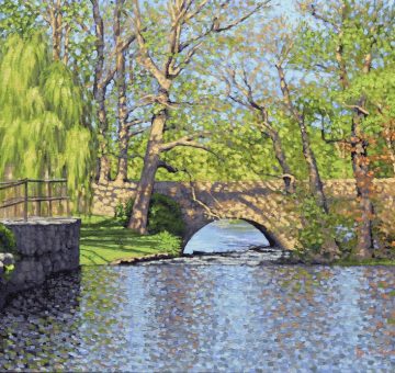 South Natick Falls impressionistic oil painting