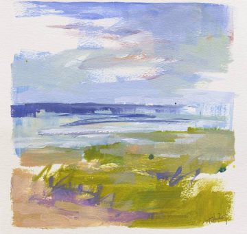 loose and bright painting of shoreline